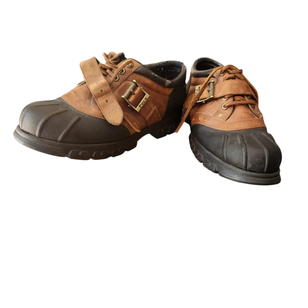 Polo Ralph Lauren Men's Two-Tone Leather Rain Boots